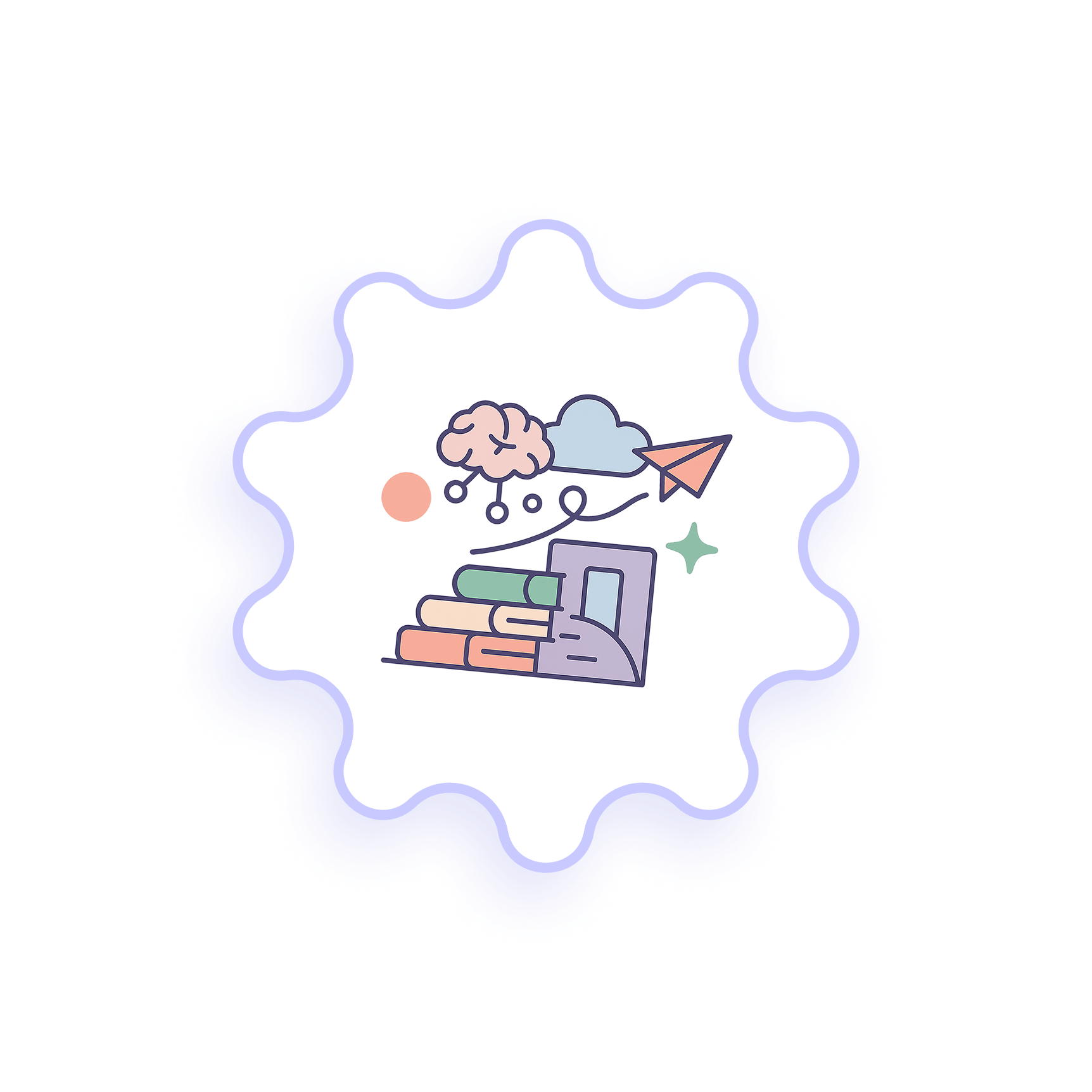 Illustration of a book and a brain